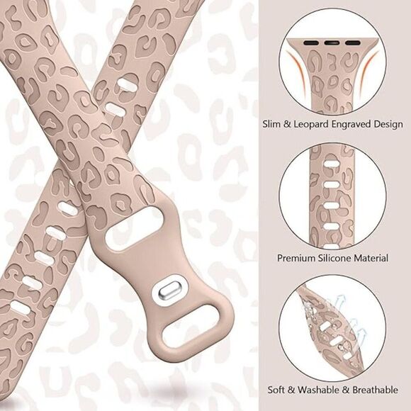 4-Pack Leopard Print Bands for Apple Watch –Fierce & Fashionable, New in Package - Picture 2 of 3